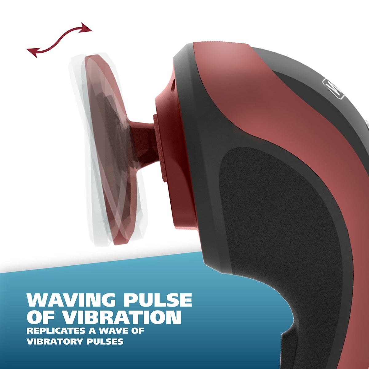 Close-up of oscillating rotary head demonstrating waving pulse vibration